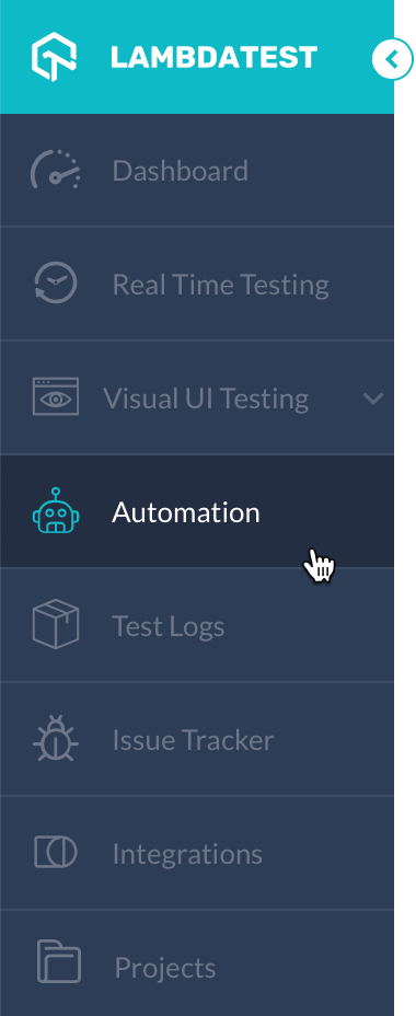 Navigate to the Automation Page in the LambdaTest App